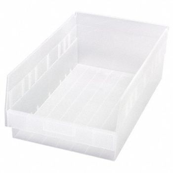 QUANTUM STORAGE SYSTEMS Shelf Bin Clear Polypropylene 6 in, 49H221