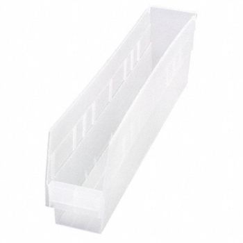 QUANTUM STORAGE SYSTEMS Shelf Bin Clear Polypropylene 6 in, 49H222