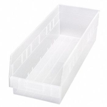 QUANTUM STORAGE SYSTEMS Shelf Bin Clear Polypropylene 6 in, 49H224