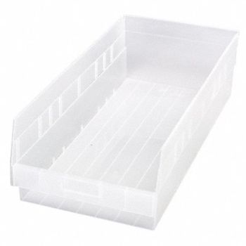 QUANTUM STORAGE SYSTEMS Shelf Bin Clear Polypropylene 6 in, 49H225