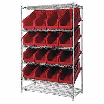 QUANTUM STORAGE SYSTEMS H7037 Pick Rack 24inx74inx48in Red, 49H233
