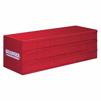 DURHAM MFG Bin Cab 18RedDrwr Gray 11 H RedDrwr, 49H238