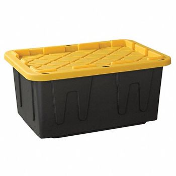 DURABILT Storage Tote Black/Yellow Polypropylene, 49H271