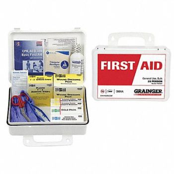 GRAINGER APPROVED First Aid Kit First Aid 138 pcs., 49H367