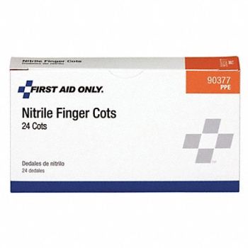 FIRST AID ONLY Powder Free Finger Cots Blue PK24, 49H407