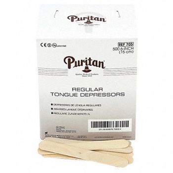 FIRST AID ONLY Tongue Depressor 6 in L PK500, 49H425