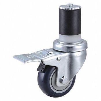 GRAINGER APPROVED Quiet-Roll Expanding Stem Caster 3, 49H627