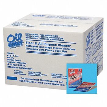 OIL EATER Floor Cleaner Powder 1.5 oz Packet PK100, 49J523