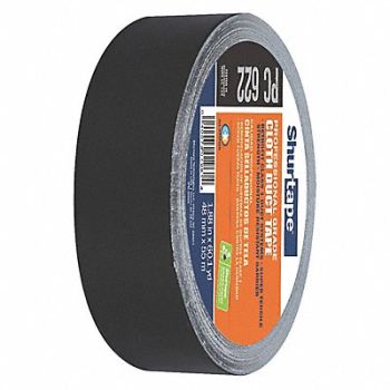 SHURTAPE Duct Tape Black 1 7/8 in x 60yd 12.5 mil, 49JR08