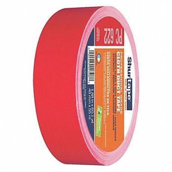 SHURTAPE Duct Tape Red 1 7/8 in x 60 yd 12.5 mil, 49JR09