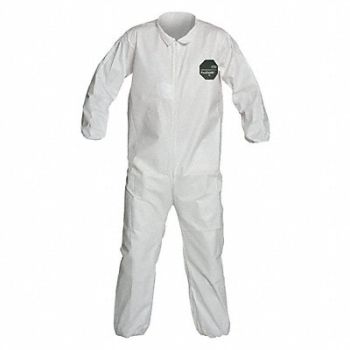 DUPONT Collared Coverall Elastic White 3XL PK25, 49JU28