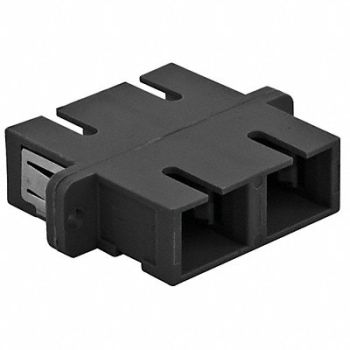 HUBBELL PREMISE WIRING Fiber Optic Adapter SC Black PK6, 49K798