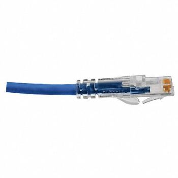 HUBBELL PREMISE WIRING Patch Cord Cat 6A Clear Boot Blue 60 ft., 49K860