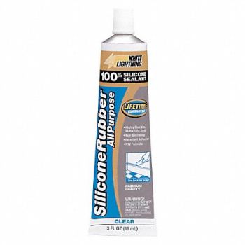 WHITE LIGHTNING Silicone Sealant Clear Silicone Rubber, 49LX48