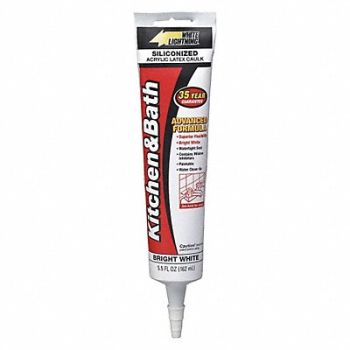 WHITE LIGHTNING Hybrid Caulk White Kitchen Bath, 49LX67