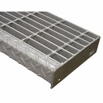 GRAINGER APPROVED Bar Grating Stair Tread SS 36 in Tread W, 49N570