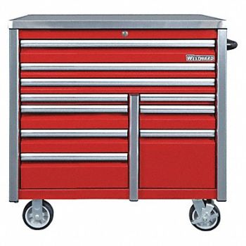 WESTWARD Rolling Tool Cabinet Red Ind Prem Duty, 49NR88