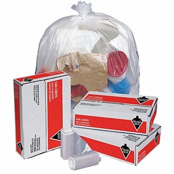 TOUGH GUY Trash Bags 16 gal Clear PK1000, 49P430