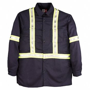 BIG BILL H5833 FR Long Sleeve Shirt Navy M Button, 49R110