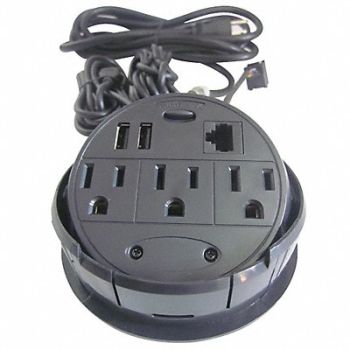 GRAINGER APPROVED PDU 3 Outlets 12A 8 ft Cord, 49T419
