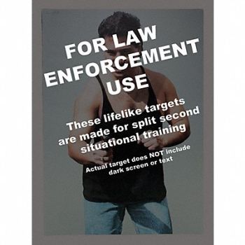 ACTION TARGET Man w/Gun Photo Target PK50, 49U345