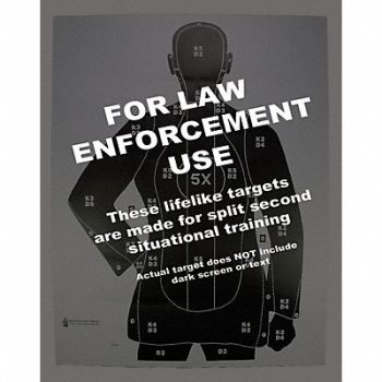 ACTION TARGET Police Training Silhouette Target PK50, 49U381