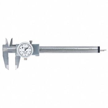 TESA BROWN SHARPE Dial Caliper Stainless Steel White, 49U606