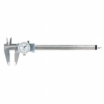 TESA BROWN SHARPE Dial Caliper Stainless Steel White, 49U607