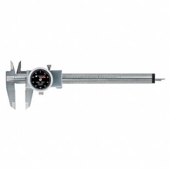 TESA BROWN SHARPE Dial Caliper Stainless Steel Black, 49U608