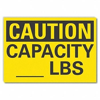 LYLE Weight Loads Caution Rflctv Labl 3.5x5in, 49VN19