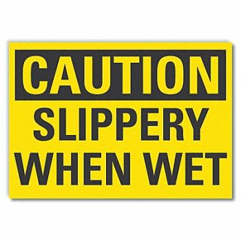 LYLE Slippery Floor Caut Rflct Label 3.5x5in, 49VN43