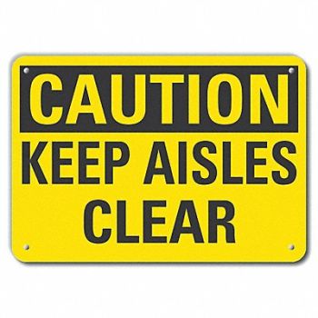 LYLE Rflct Keep Clear Cautn Sign 10x14in Alum, 49VN52