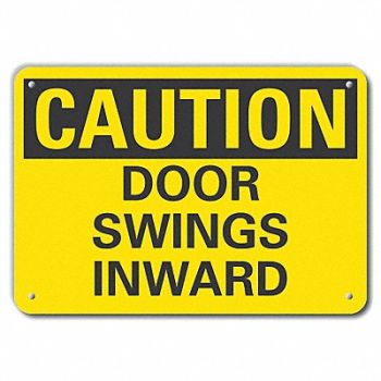 LYLE Door Instructn Caution Sign 10x14in Alum, 49VN82