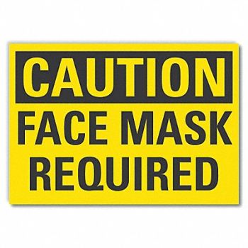 LYLE Face Mask Caution Rflct Label 3.5inx5in, 49VN91