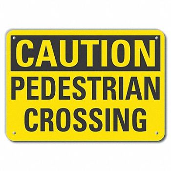 LYLE Rflctv Pedestrian Caut Sign 10x14in Alum, 49VP01