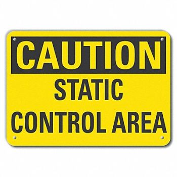 LYLE Rflct Grounding Caution Sign 7x10in Alum, 49VP11