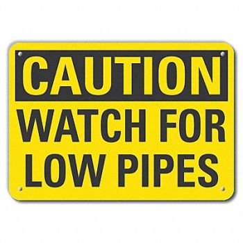 LYLE Rflctv Overhead Clrnce Caut Sign 10x14in, 49VP19