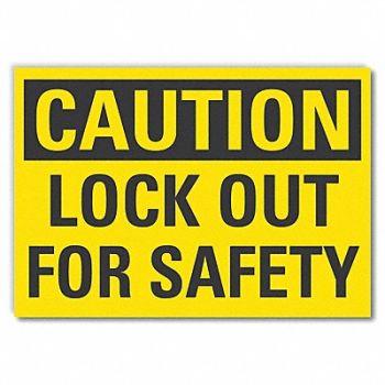 LYLE Lockout Tagout Caution RflctvLbl 3.5x5in, 49VP40