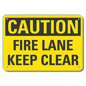 LYLE Rflctv Fire Lane Cautn Sign 10x14in Alum, 49VP43