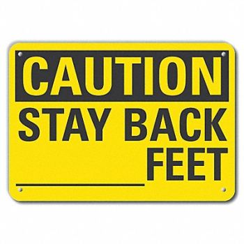 LYLE Rflctv Stay Clear Caut Sign 10x14in Alum, 49VP55