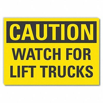 LYLE Lift Truck Trfc Caut RflctvLbl 3.5x5in, 49VP94