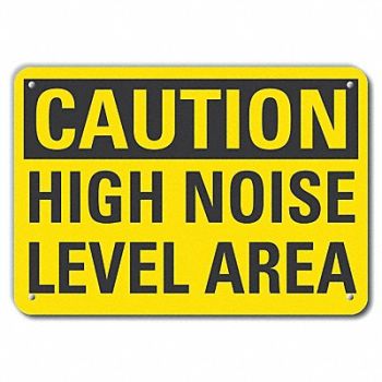 LYLE Rflctv Hearing Caution Sign 10x14in Alum, 49VR10