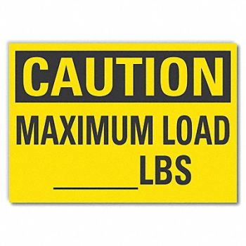 LYLE Maximum Load Caution Rflctv Labl 3.5x5in, 49VR31