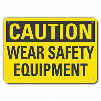 LYLE Rflctv Ppe Caution Sign 10x14in Aluminum, 49VR34
