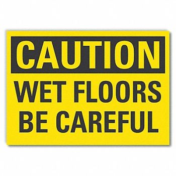 LYLE Wet Floor Caution Rflct Label 3.5x5in, 49VR43