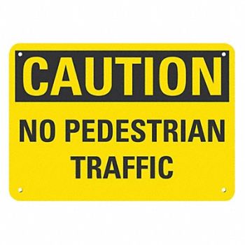 LYLE Rflctv Pedestrian Trfc Caut Sign 10x14in, 49VR46