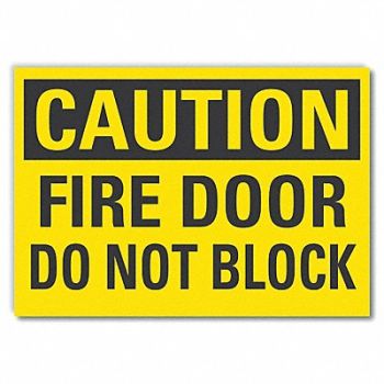 LYLE Fire Door Caution Rflctv Label 3 1/2x5in, 49VR55