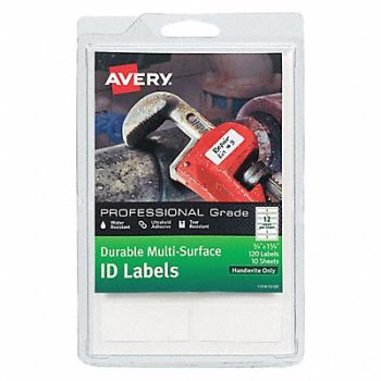 AVERY Label 1-3/4 Wx3/4 H 120 No.of Labls PK10, 49VT41