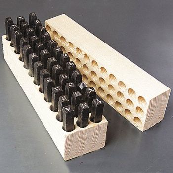 YOUNG BROS. STAMP WORKS Steel Stamps Set 2-7/16 Shank L Steel, 49VX17