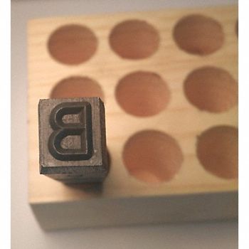 YOUNG BROS. STAMP WORKS Hand Stamp 2-5/8 Shank L Steel, 49VX82